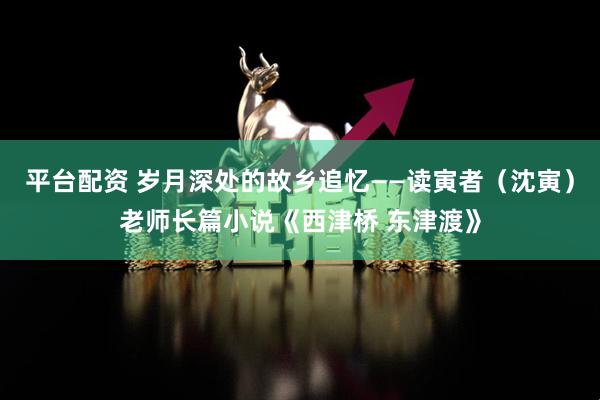 平台配资 岁月深处的故乡追忆——读寅者（沈寅）老师长篇小说《西津桥 东津渡》